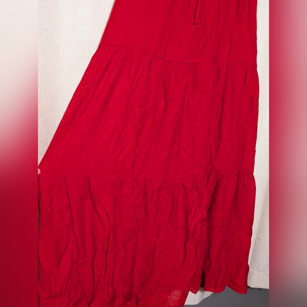 🌷Like New Chelsea28 Elegant Red Tiered Maxi Dress, Size XL - Picture 3 of 15